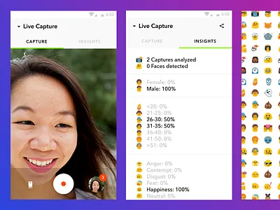 Face & Emotion Recognition adobe xd adobe xd free adobe xd freebie analytics emoji emotion analysis facial recognition in store analytics microsoft cognitive services retail