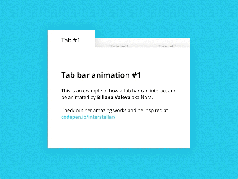 Tab Animation - Sketch, Principle & Codepen animation card codepen concept demo design inspiration principle tab tab bar