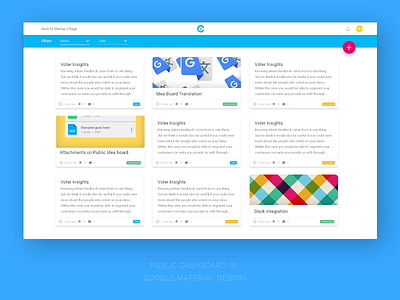 Proposed Dashboard UI For Conflux card design cards dashboard feedback management gmd google material design material