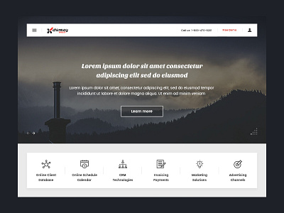 Company Landing Page dark design header landing page simple slider ui ux