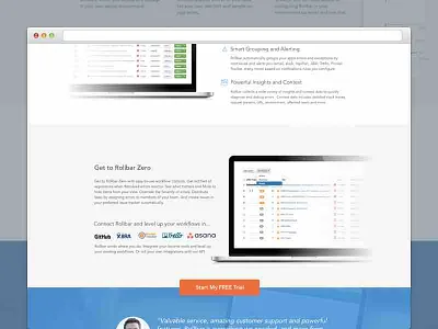 Rollbar Landing Page app code computer design developer landing layout program software ui ux web