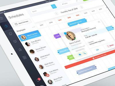 Scheduler app calendar dashboard employee ios ipad job resource planner schedule tablet task ui
