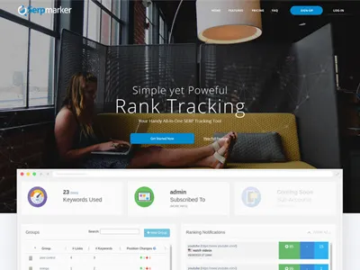 Serpmarker landing page website design