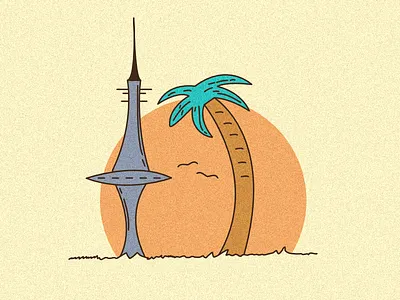 The Future V1 experimental futuristic new wave palm tree retro retrowave sketch sun synthwave