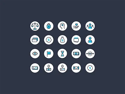 Finance Icons bank banking currency finance fintech icon icons money set
