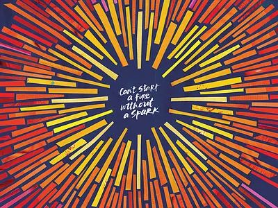 Dancing In The Dark collage cut paper dancing in the dark design hand painted type illustration orange red spark springsteen watercolor yellow