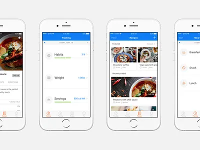 Diet App diet fitness app health health app health ui healthy ios10 ui meals recipes track weight tracking weight