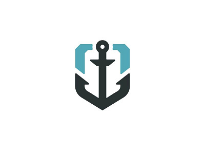 Depth Security Mark anchor deep helmet internet knight logo ocean protection sea shield