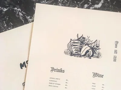 LOS menu blackletter cafe cards copenhagen illustration menu simple