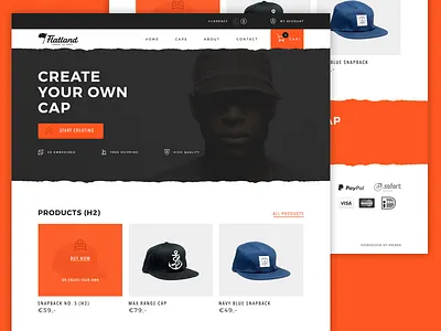 Product Customizer caps clean clothes commerce customizer product webdsign webshop