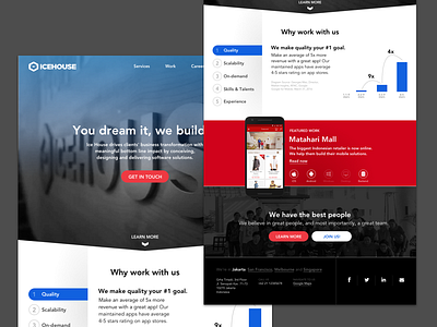 Website for Ice House design house ice landing marketing page web website