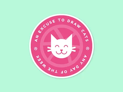 Dribbble Means Cats! cat dribbble sticker