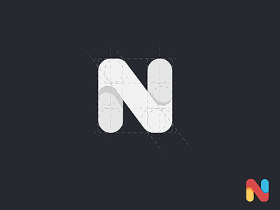 Smooth N bold geometric lettermark minimalist n pharma red white