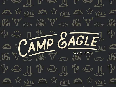 Yee Haw! boots cactus cowboy cowboy hat icons line work pattern tacos texas western yall yee haw