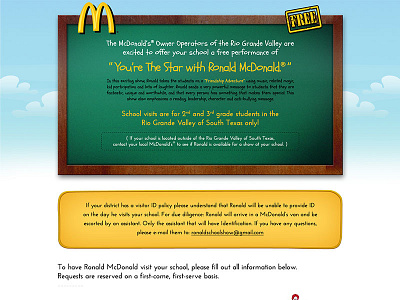 Rio Grande Valley : “ You’re The Star with Ronald McDonald.® ” kids web design