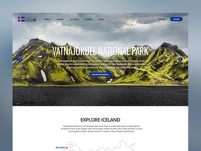 Travel to Iceland clean iceland web design
