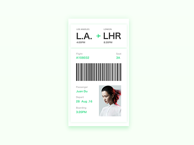 Boarding pass display flight oage time