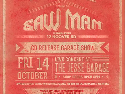 Musical Saw Show Flyer album folk music oily saw