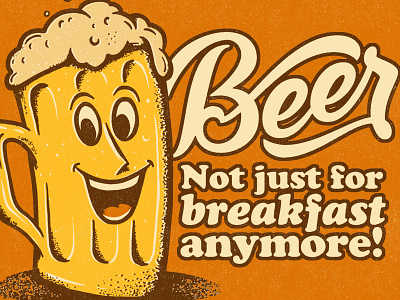 Beer beer breakfast glass handlettering illustration lettering mug orange script