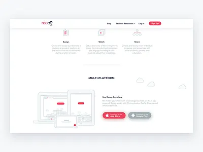 Recap Landing 1 app icons landing lines phone recap vector