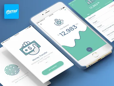 Marvel Banking Ui Kit app bank account bank app banking credit cards free freebie investments marvel sketch transaction ui