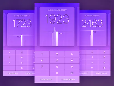 Calorie Counting App app calculator calories cards fitness ios iphone mobile physical ui ux