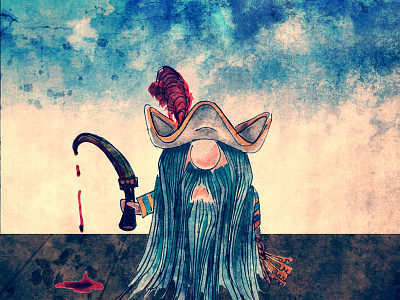Bluebeard blue. bluebeard cartoon character illustration kidlit art pen and ink pirate sketch