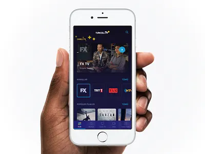 turkcell tv+ hub app design interface movie shows tv ui user