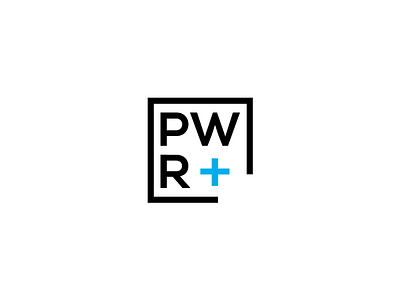 PWR+ cquere letters logo design
