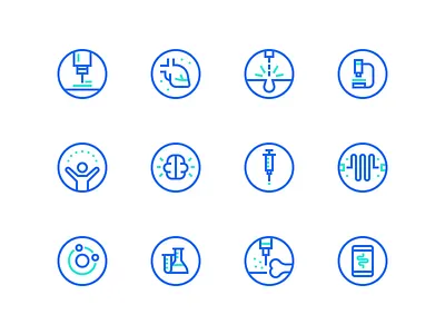 Medical Icons atoms brain energy glyph heart icon set iconography lazer medical icons set simple icons two tone icons