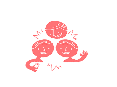 People faces friends happy illustration people talk