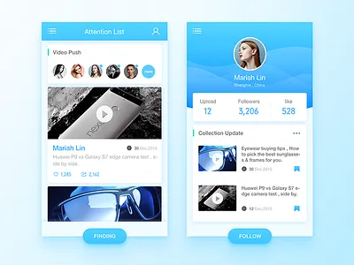 Video Sharing App Concept Design app clean design flat simple sketch ui ux video