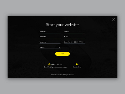 Sign up screen dark. agency dark. design screen sign template ui up ux web