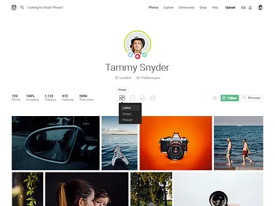 Tookapic profile revamped clean minimal photography photos profile typography web web design webdesign website