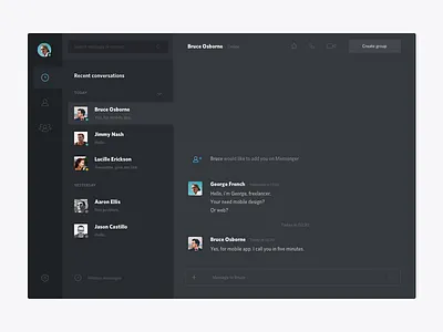 Messenger call chat dialogs discord messenger skype slack ui