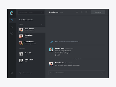 Messenger call chat dialogs discord messenger skype slack ui