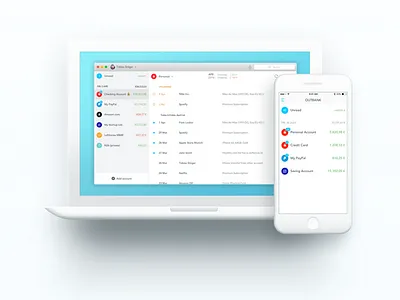 Multiplatform illustration app bank design fintech illustration iphone mac pc sketch sync ui website