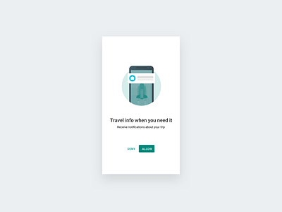 Notifications Permission, Google Trips dialog google google trips illustration material design notification permissions travel