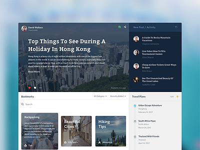 Blog Bookmark app blog bookmark design interface travel ui