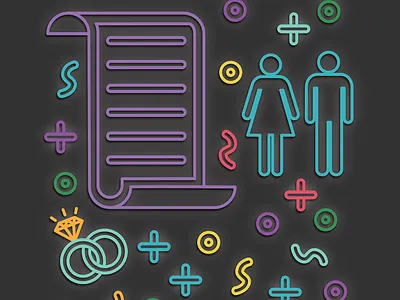 Summit Church Illustration bun burger document icon magazine marriage meat paper plus rings spouse