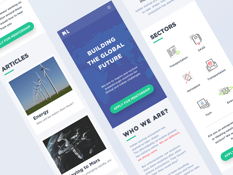 M1L Landing Page Mobile desktop graphic illustration interactive mograph motion ui ux web