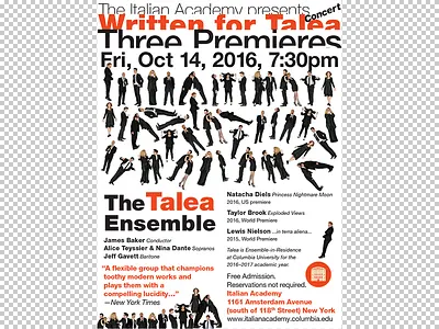 Written for Talea Ensemble Poster collage ensemble helvetica playful poster typography