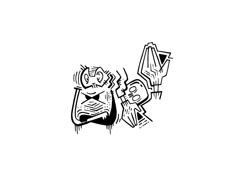 Inktober #3 doodle hands inktober monster sharpie skull