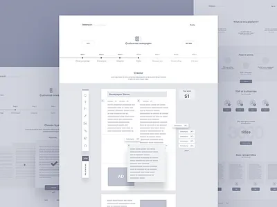 WireShottt big flat floating future hovering layout shadow wireframe wireframes