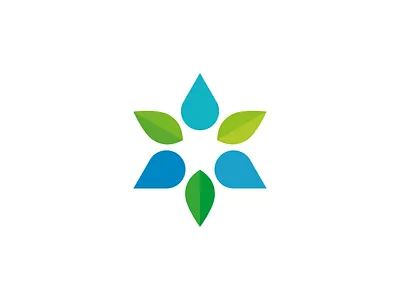 Brightwater agriculture blue drop eco green leaf logo logotype sign water