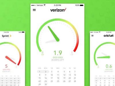 Verizon App (Concept) app branding design flat ios iphone mobile simple sketch ui ux vector