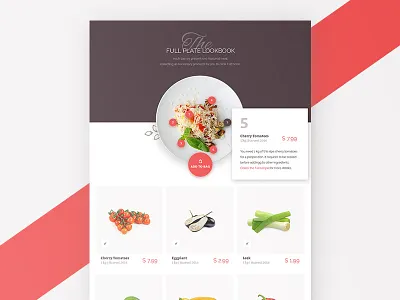 Foodly Lookbook Screen cuisine ecommerce food grocery lookbook organic shop plate product recipe store ui