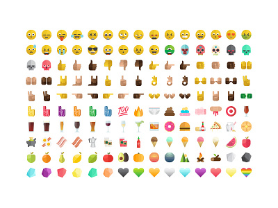 StickiMoji iOS Sticker Set app emojis flat geometric icons ios messages stickers vector