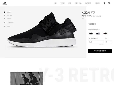 DailyUI 012 - Adidas Y-3 Product page adidas dailyui dailyui012 product page single product y 3