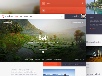 Ensplore Destination design flat landingspage travel traveling